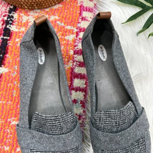 Dr. Scholl's Gray Black Fabric Slip On Platform Loafers 9 Preppy Business Casual - Picture 4 of 10